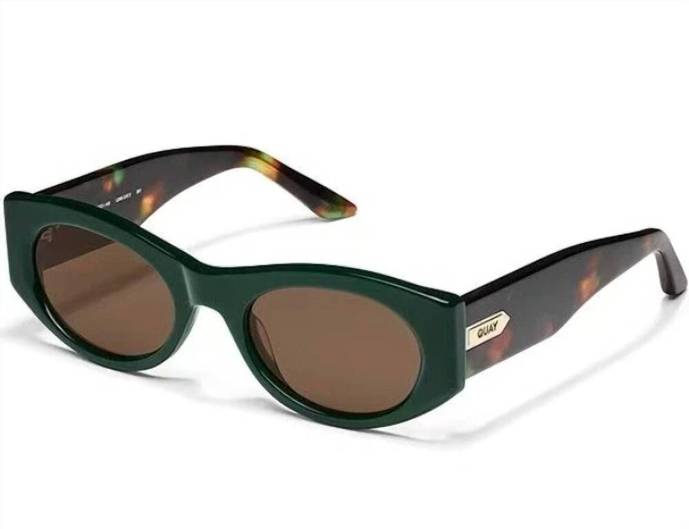 NEW QUAY women's so what sunglasses in deep green/brown
